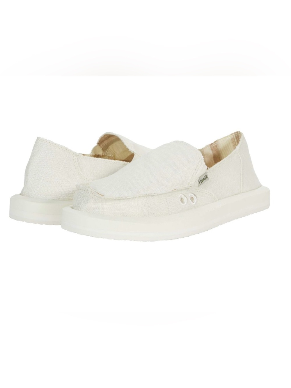 Sanuk Donna Hemp Off-White Slip-On Canvas Shoes
